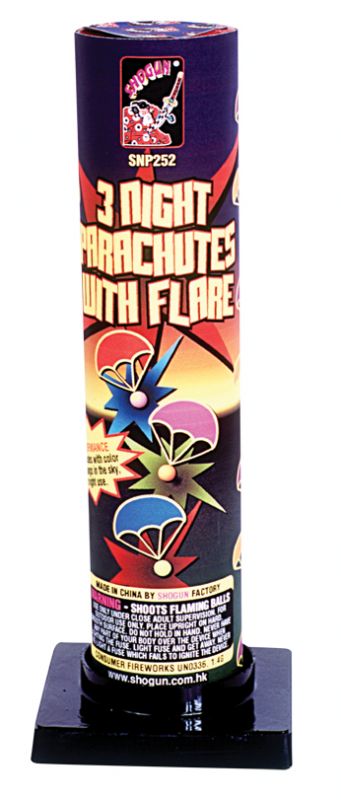 3 NIGHT PARACHUTES WITH FLARE